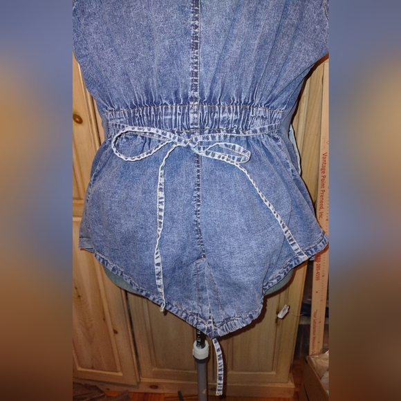 RedFox Ladies Denim Jean Sleeveless Hoodie - Picture 5 of 16